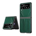 For Samsung Galaxy Z Flip3 5G GKK Car Design PC+ Leather Texture Phone Case(Green)