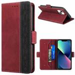 For iPhone 14 Stitching Magnetic RFID Leather Case (Red)