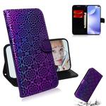 For Xiaomi Redmi K30 Solid Color Colorful Magnetic Buckle Horizontal Flip PU Leather Case with Holder & Card Slots & Wallet & Lanyard(Purple)