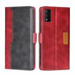 For TCL 30T T603DL Contrast Color Side Buckle Leather Phone Case(Red + Black)
