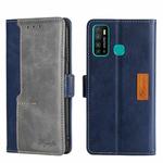 For Infinix Hot 9/Note 7 Lite X655C Contrast Color Side Buckle Leather Phone Case(Blue + Grey)