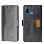 For Infinix Hot 10 Lite/Smart 5 X657 Contrast Color Side Buckle Leather Phone Case(Black + Grey)