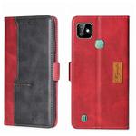 For Infinix Smart HD 2021 X612 Contrast Color Side Buckle Leather Phone Case(Red + Black)