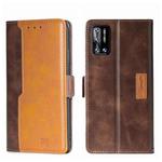 For Doogee N40 Pro Contrast Color Side Buckle Leather Phone Case(Dark Brown + Gold)