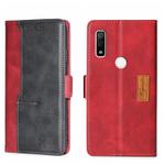 For Fujitsu ARROWS WE F-51B Contrast Color Side Buckle Leather Phone Case(Red + Black)