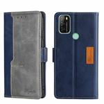 For Blackview A70 Contrast Color Side Buckle Leather Phone Case(Blue + Grey)