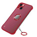 Metal CD Texture Borderless Transparent Frosted Phone Case For iPhone 14(Red)