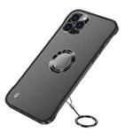 Metal CD Texture Borderless Transparent Frosted Phone Case For iPhone 14 Pro(Black)