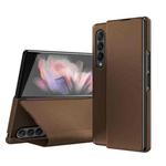 For Samsung Galaxy Z Fold4 Kevlar Texture All-Inclusive Protective Phone Case(Brown)