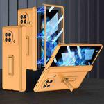 For vivo X Fold GKK Magnetic Hinge Flip Phone Case with Holder(Orange)