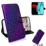 For Huawei P40 lite Solid Color Colorful Magnetic Buckle Horizontal Flip PU Leather Case with Holder & Card Slots & Wallet & Lanyard(Purple)