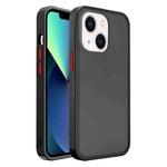 For iPhone 14 Plus Translucent Skin Feel Frosted Phone Case (Black+Red)