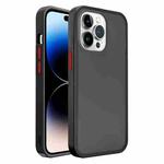 For iPhone 14 Pro Translucent Skin Feel Frosted Phone Case(Black+Red)