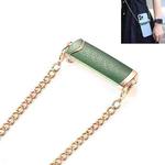 1.2M Alloy PU Mobile Phone Back Clip Chain for Phone Width 66mm-89mm(Green + Gold)