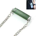 1.3M Alloy PU Mobile Phone Back Clip Chain for Phone Width 66mm-89mm(Green + Silver)