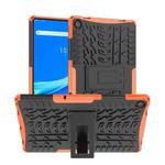 For Lenovo Tab M10 Plus 10.6 3rd Gen 2022 Tire Texture TPU+PC Shockproof Case with Holder(Orange)