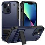 PC + TPU Shockproof Phone Case with Holder For iPhone 14 Max(Blue+Black)