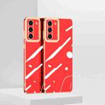 For Samsung Galaxy S21 FE 5G Pupil Shadow Electroplating Shockproof Protective Phone Case(Red)