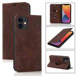 For iPhone 12 mini Wireless Charging Magsafe Leather Phone Case (Brown)