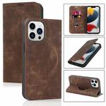 For iPhone 13 Pro Wireless Charging Magsafe Leather Phone Case (Coffe)