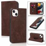 For iPhone 13 Wireless Charging Magsafe Leather Phone Case(Brown)