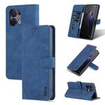 For OPPO Reno8 AZNS Skin Feel Calf Texture Flip Leather Phone Case(Blue)