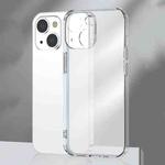 For iPhone 14 Plus Frosted TPU + Glass Phone Case (Transparent)