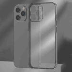 For iPhone 14 Pro Max Frosted TPU + Glass Phone Case (Transparent Black)