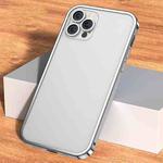 For iPhone 14 Plus Lens Protector Lock Buckle Phone Case (Silver)