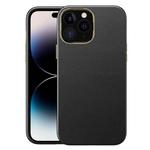 For iPhone 14 Pro Electroplating Skin Texture PC + TPU Phone Case(Black)