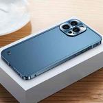 For iPhone 14 Pro Metal Frame + Frosted PC Phone Case(Blue)