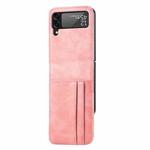 For Samsung Galaxy Z Flip4 5G Vertical Flip Card Slot Leather Phone Case(Pink)