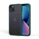 For iPhone 14 Frosted Back Shockproof Phone Case (Deep Green)