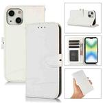Cross Texture Horizontal Flip Leather Phone Case For iPhone 14 Pro(White)