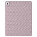 For iPad 10.2 2019 / 2020 / 2021 Diamond Lattice Silicone Tablet Case(Pale Pinkish Grey)