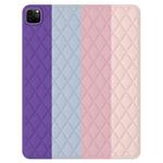 For iPad Pro 12.9 2022 / 2021 / 2020 / 2018 Diamond Lattice Silicone Tablet Case(Rainbow 2)