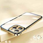 For iPhone 14 Plus AG HD Glass + Metal Frame Phone Case (Gold)