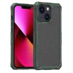 For iPhone 14 Carbon Fiber Shockproof Phone Case (Dark Green)