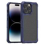 For iPhone 14 Pro Carbon Fiber Shockproof Phone Case(Blue)