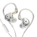 KZ-EDX PRO 1.25m Dynamic HiFi In-Ear Sports Music Headphones, Style:With Microphone(Transparent)