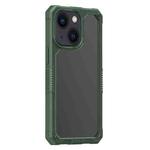 For iPhone 14 Plus Transparent Shockproof PC + TPU Phone Case (Dark Green)