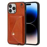 For iPhone 14 Pro Crossbody Wallet Card Bag Phone Case(Orange)