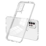 For Motorola Moto G10 3 in 1 Clear TPU Color PC Frame Phone Case(White)