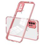 For Motorola Moto G10 3 in 1 Clear TPU Color PC Frame Phone Case(Pink)