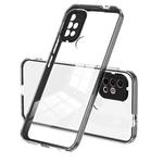 For Motorola Moto G10 3 in 1 Clear TPU Color PC Frame Phone Case(Black)