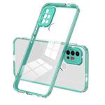 For Motorola Moto G10 3 in 1 Clear TPU Color PC Frame Phone Case(Light Green)