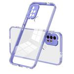 For Motorola Moto G10 3 in 1 Clear TPU Color PC Frame Phone Case(Purple)