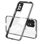For Motorola Moto G30 3 in 1 Clear TPU Color PC Frame Phone Case(Black)