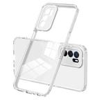 For OPPO A16 / A16s 3 in 1 Clear TPU Color PC Frame Phone Case(White)