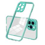 For iPhone 12 Pro Max 3 in 1 Clear TPU Color PC Frame Phone Case(Light Green)